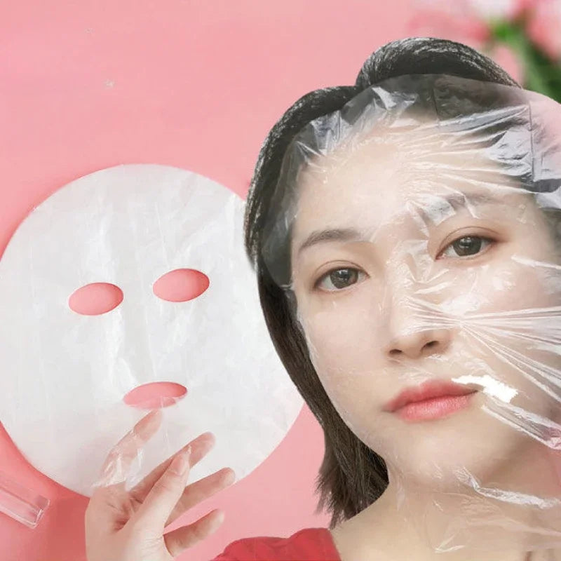 100pc Disposable Plastic Film for Face Fresh Keeping Film Mask Beauty Salon Promote Product Absorptio Ultra Thin Skin Care Paper