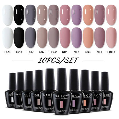 NAILCO 15ml Brown Nails Art Red Color Gel Nail Polish Semi-permanent UV Gel Polish Coffee Manicure Chocolate Hybrid Nail Varnish