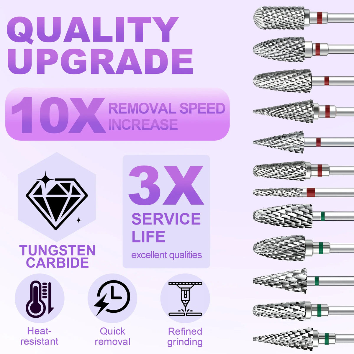 1pcs Tungsten Steel Nail Cuticle Drill Bits Carbide Rotate Electric Ceramic Milling Cutter For Manicure Gel Polish Remover