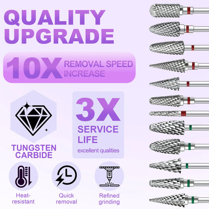 1pcs Tungsten Steel Nail Cuticle Drill Bits Carbide Rotate Electric Ceramic Milling Cutter For Manicure Gel Polish Remover