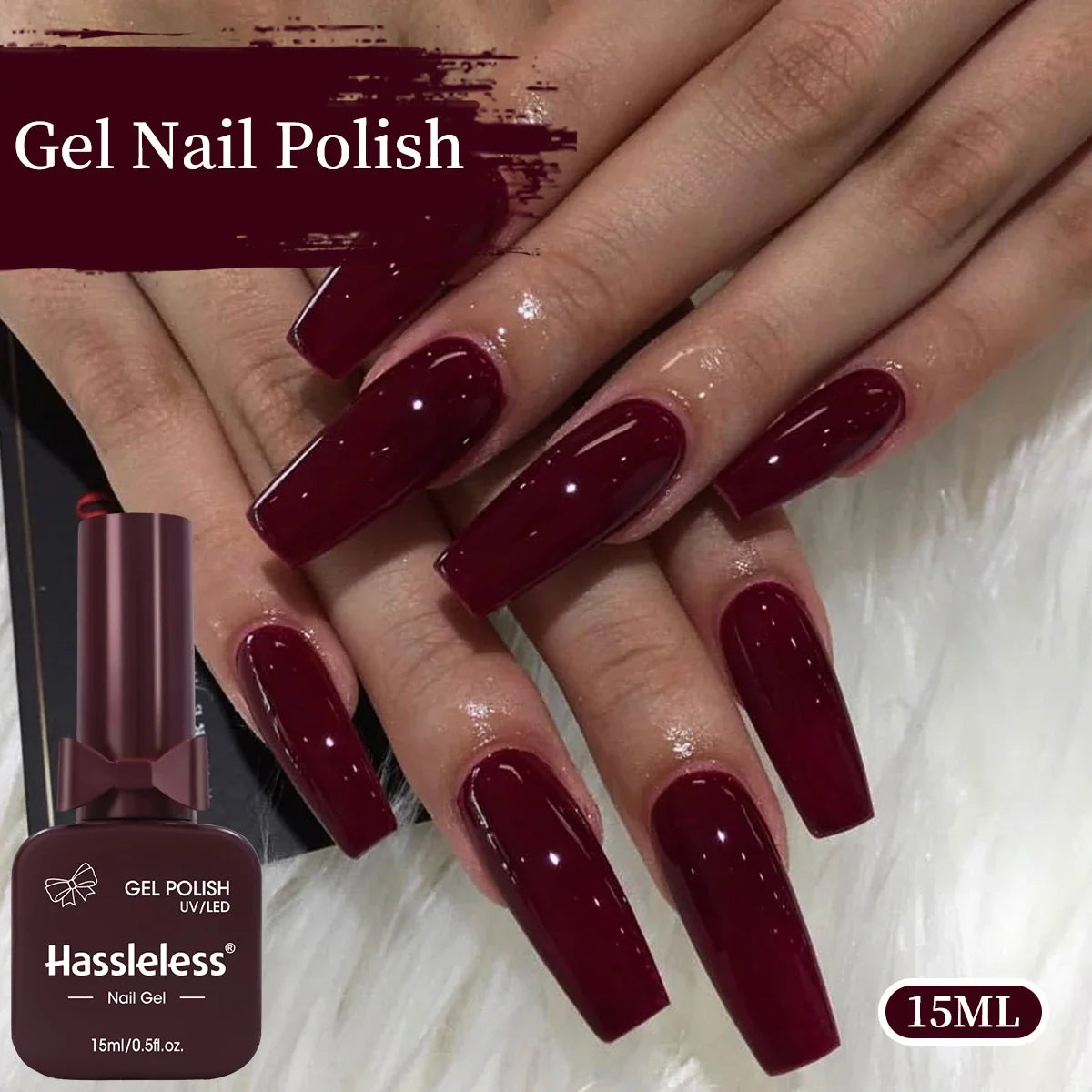 Single-use 15ml gel nail polish, convenient for home or salon manicures, easy to remove.