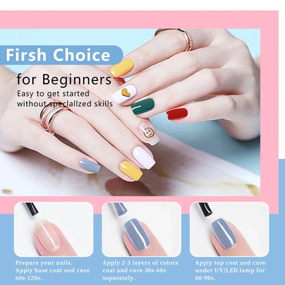 Color Block Series | Glossy Nails 0.24 oz Trendy Candy Foam Gel Semi-Permanent Nail Art Drip LED Nail Salon DIY Nail Art Gel Sea