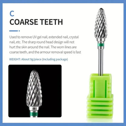 Tungsten Carbid Nail Drill Bits Electric Manicure Drill Accessory Milling Cutters for Nail Gel Polish Remover Nail Tools Efiles