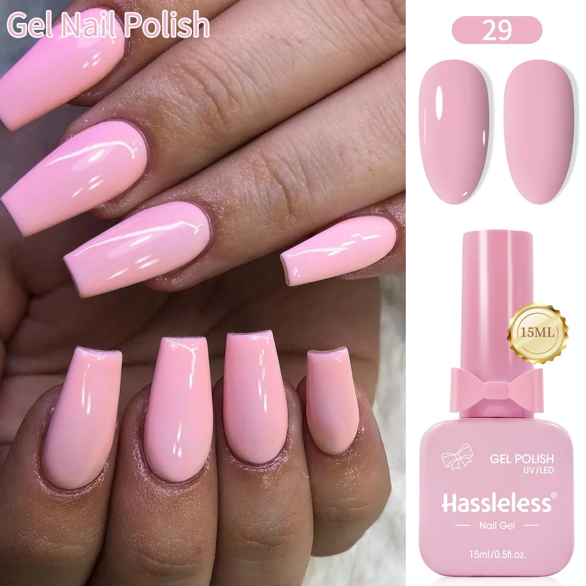 Single-use 15ml gel nail polish, convenient for home or salon manicures, easy to remove.