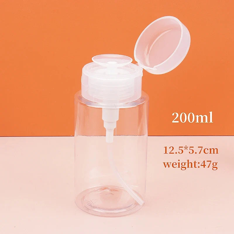 1 Pcs Refillable Bottles Push-type Bottling Empty Pump Dispenser Bottle for Nail Polish and Makeup Remover Bottle Packaging