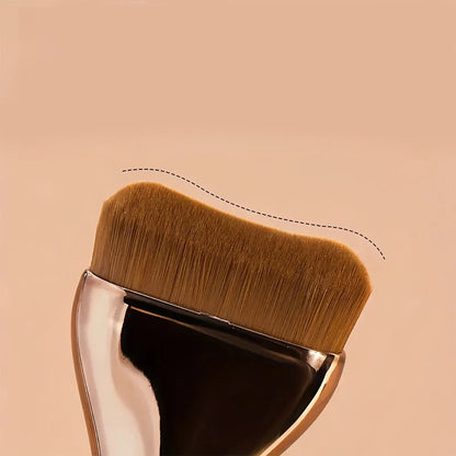 Professiona Makeup Brush, Curved Soft Bristle Foundation Brush for Even Application, Travel-Friendly