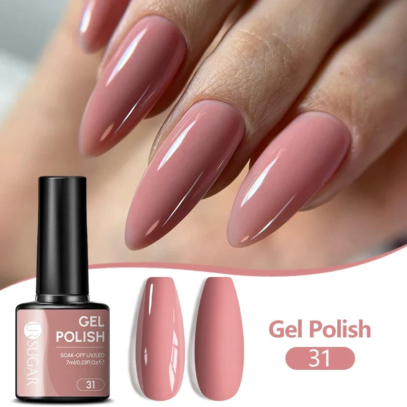 UR SUGAR 7ML Nail Gel Fresh Macaron 107 Colors All For Manicure Semi Permanent Soak Off LED UV Long-Lasting Nail Art Varnish