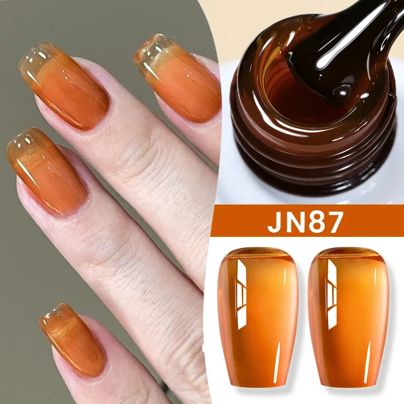 BORN PRETTY 83 Colors 10ml Jelly Nude Gel Nail Polish Autumn Amber Semi Transparent Manicure Soak off UV LED Nails Gel Varnish