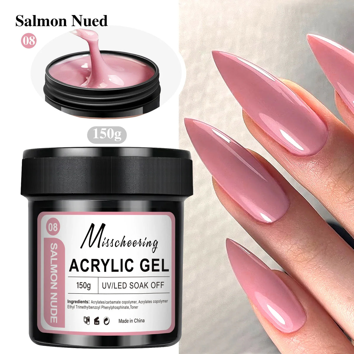 150g Transparent Nail Extension Gel Jelly White Light Pink Acrylic Nail Art UV LED Gel Semi Permanent Varnish Extension Tool