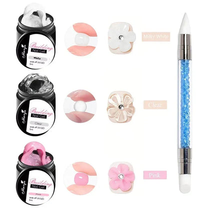 5G Crystal Soft Solid Extension Nail Gel Clear NudePink Aerylie Carving Flower Jelly shaping DlY Model Manicure