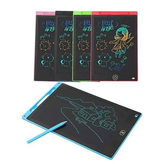 Multi-color LCD writing tablet set with reusable black screen and stylus