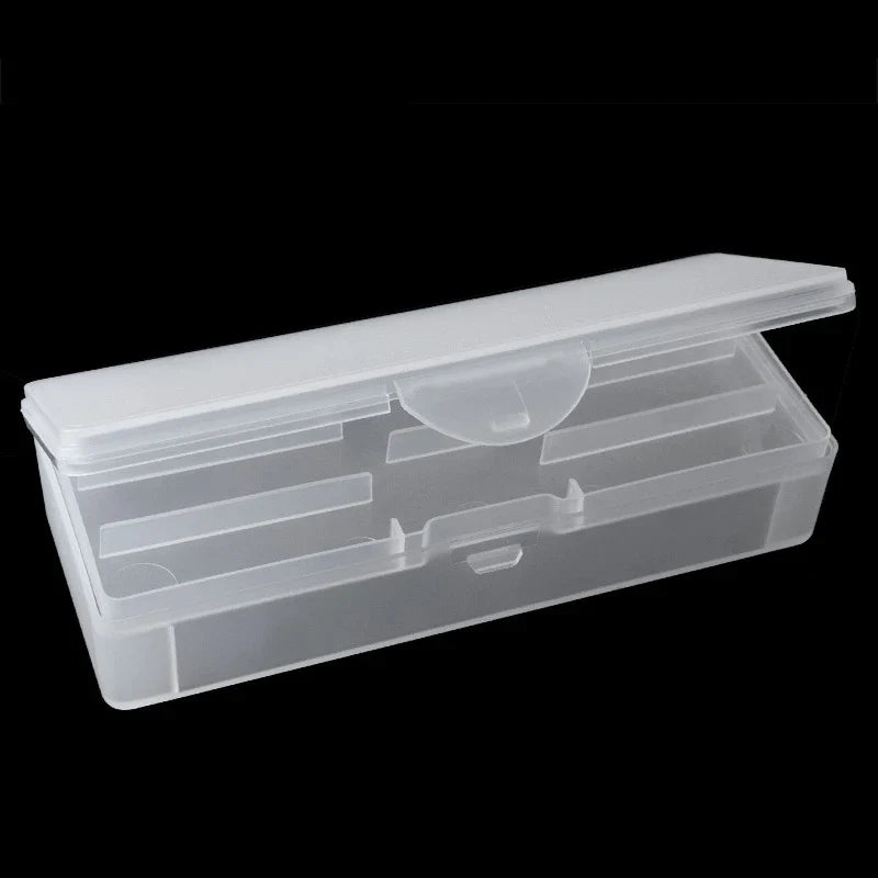 1Pc Rectangle Double-layer Nail Art Tool Empty Storage Box Tweezers Clippers Pens Polishing Nail Buffer Files Plastic Container
