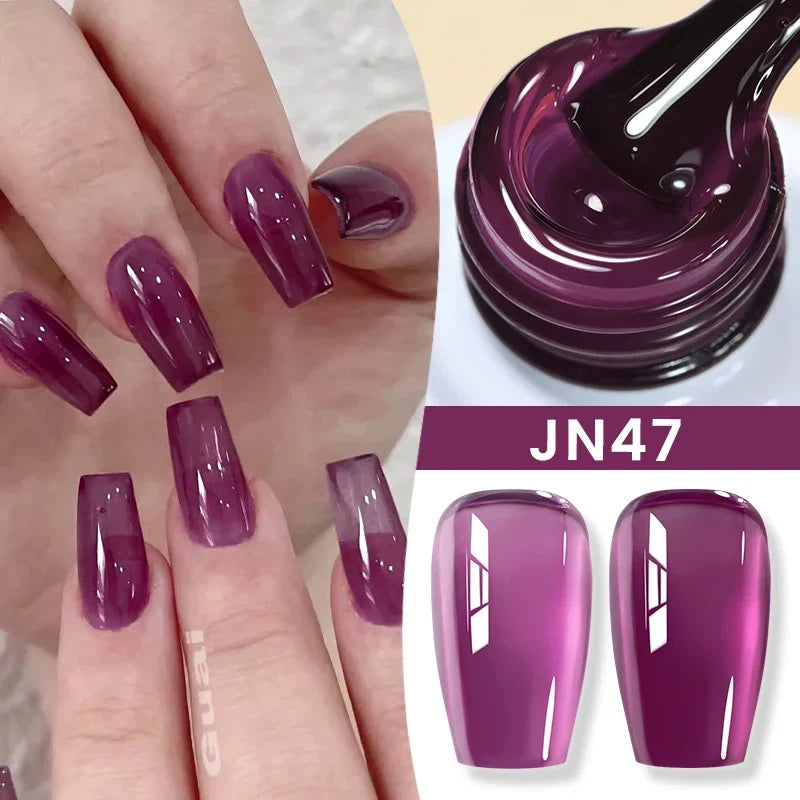 BORN PRETTY 10ml Jelly Nude Gel Nail Polish 50 Colors Semi Transparent Nail Art Nail Supplies Soak off UV LED Nails Gel Varnish