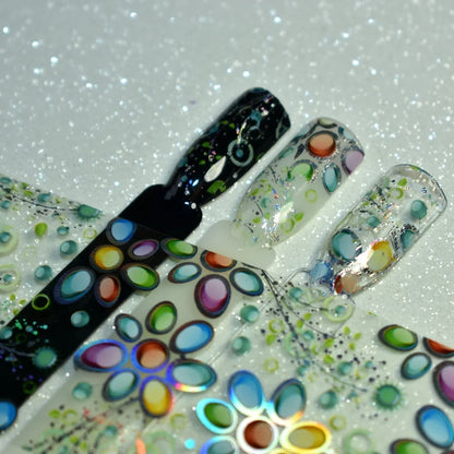 More Than 250 Design Beautiful Designed Nail Art Product Nail Glue transfer Foil Beautiful Flower Purple Orange