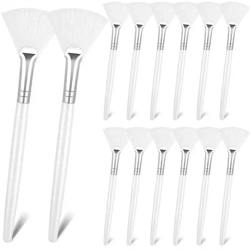 3/6/12 Pieces Facial Fan Mask Brushes Soft Mask Brush Applicator Esthetician Facial Mask Brushes For Women Girls Cosmetic Tools