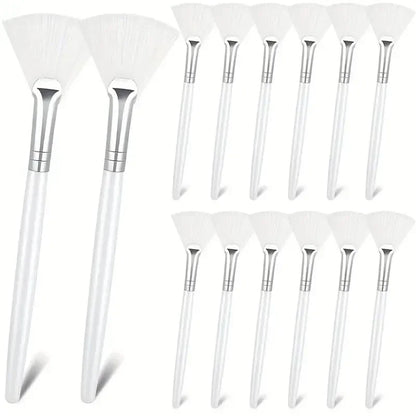 3/6/12 Pieces Facial Fan Mask Brushes Soft Mask Brush Applicator Esthetician Facial Mask Brushes For Women Girls Cosmetic Tools