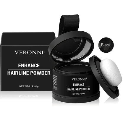 Hairline powder compact with brush applicator, Black shade option