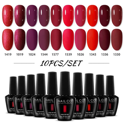 NAILCO 15ml Nails Art Gel Lack Polish Summer Hybrid Nail Varnish Manicure UV Top Coat Base HEMA TPO FREE Esmalte Nail Gel Polish