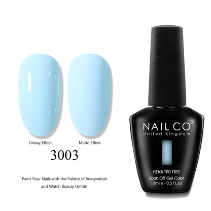 NAILCO 15ml Nails Art Gel Lack Polish Summer Hybrid Nail Varnish Manicure UV Top Coat Base HEMA TPO FREE Esmalte Nail Gel Polish