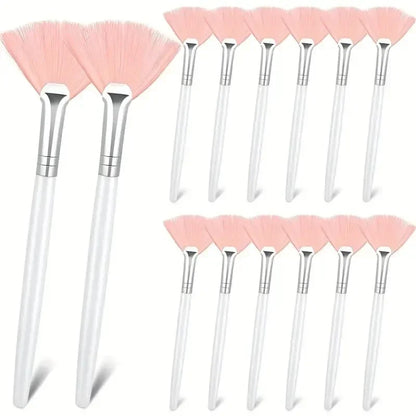 3/6/12 Pieces Facial Fan Mask Brushes Soft Mask Brush Applicator Esthetician Facial Mask Brushes For Women Girls Cosmetic Tools
