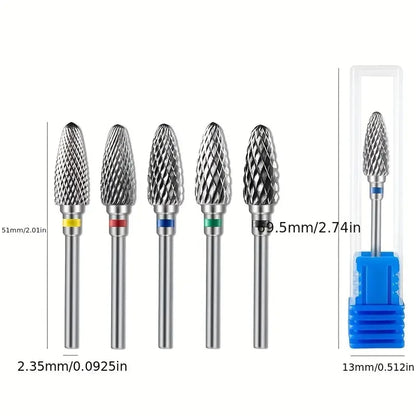 Tungsten Carbid Nail Drill Bits Electric Manicure Drill Accessory Milling Cutters for Nail Gel Polish Remover Nail Tools Efiles