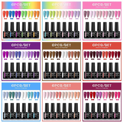 Color Block Series | Glossy Nails 0.24 oz Trendy Candy Foam Gel Semi-Permanent Nail Art Drip LED Nail Salon DIY Nail Art Gel Sea