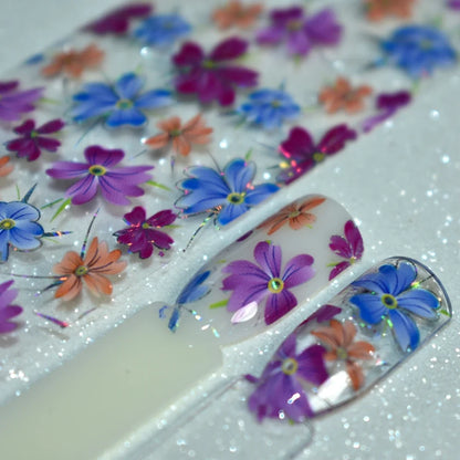 More Than 250 Design Beautiful Designed Nail Art Product Nail Glue transfer Foil Beautiful Flower Purple Orange