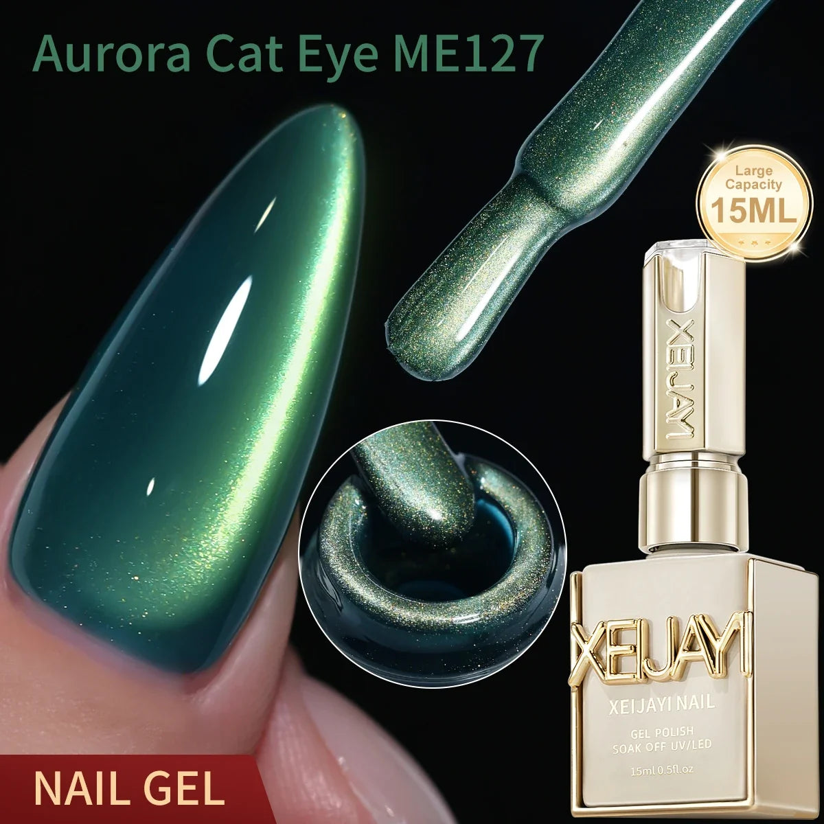 XEIJAYI 1pc 15ML Blue cat eye Nail Gel polish Semi Permanent Nail Art Soaking UV LED Nail Salon DIY Nail Salon Gel