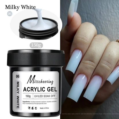 150g Transparent Nail Extension Gel Jelly White Light Pink Acrylic Nail Art UV LED Gel Semi Permanent Varnish Extension Tool