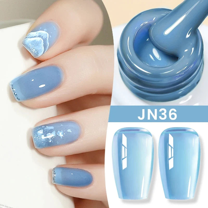 BORN PRETTY 10ml Jelly Nude Gel Nail Polish 50 Colors Semi Transparent Nail Art Nail Supplies Soak off UV LED Nails Gel Varnish