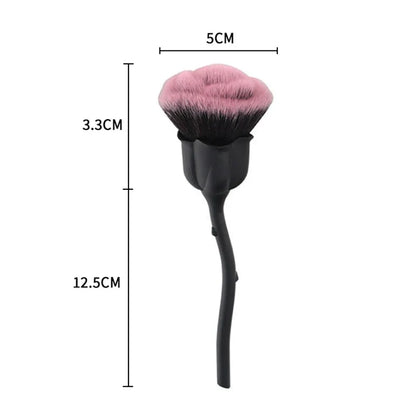 Flower Nail Brush for Manicure Gold Rose Shape Nail Art Brushes Round Small UV Gel Polish Powder Cleaning Tools Nail Accesories