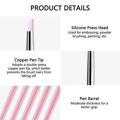 5Pcs/set Silicone Nail Brush UV Gel Polish Tip 3D Image DIY Dotting Polish Brushes Pen Professional DIY Manicure Tools