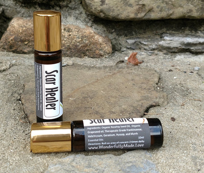 SCAR HEALER Roll On Bottle | Natural Dark Spot Remover | Diminish Fine Lines | Surgery Scar Recovery | Skin Corrector | Essential Oil roller - Renee Lane Company