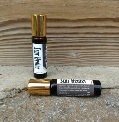 SCAR HEALER Roll On Bottle | Natural Dark Spot Remover | Diminish Fine Lines | Surgery Scar Recovery | Skin Corrector | Essential Oil roller - Renee Lane Company