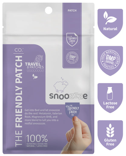 Snooze Melatonin Sleep Patches: Ashwagandha, Magnesium BHB, Valerian root Travel 8 Pack - Renee Lane Company