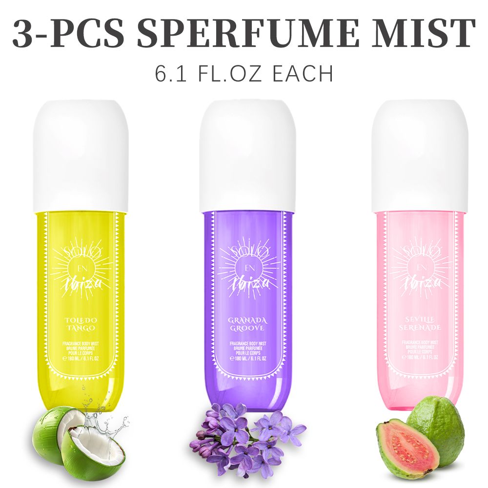 [SOLO EN IBIZA Mist] 4pcs Set SOLO EN IBIZA6.1fl.oz Long-Lasting Hair & Body Fragrance Misfor Women Perfect for Dating, Parties and GiftGiving - Renee Lane Company