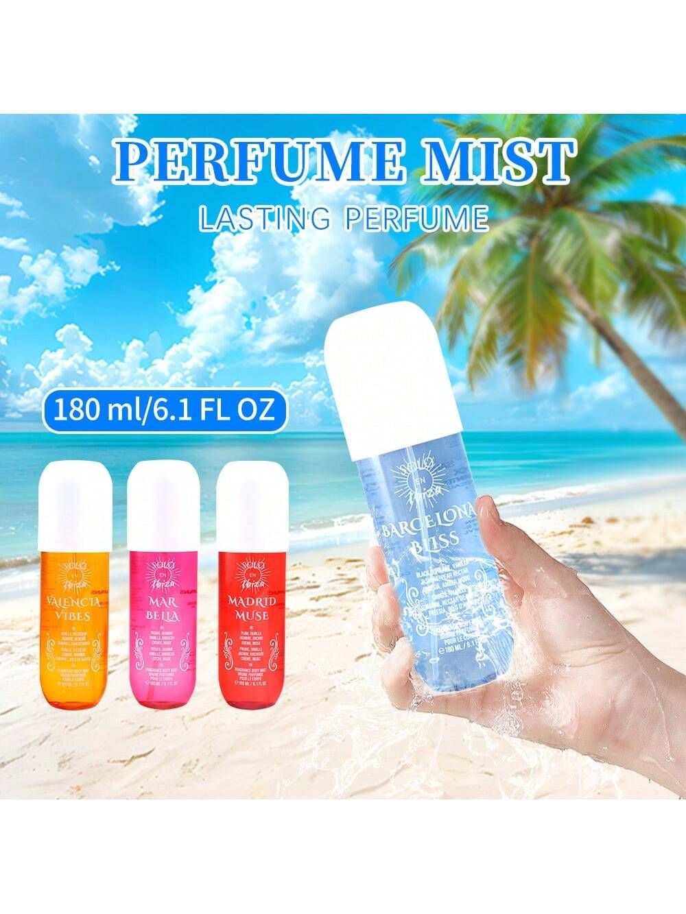 [SOLO EN IBIZA Mist] 4pcs Set SOLO EN IBIZA6.1fl.oz Long-Lasting Hair & Body Fragrance Misfor Women Perfect for Dating, Parties and GiftGiving - Renee Lane Company