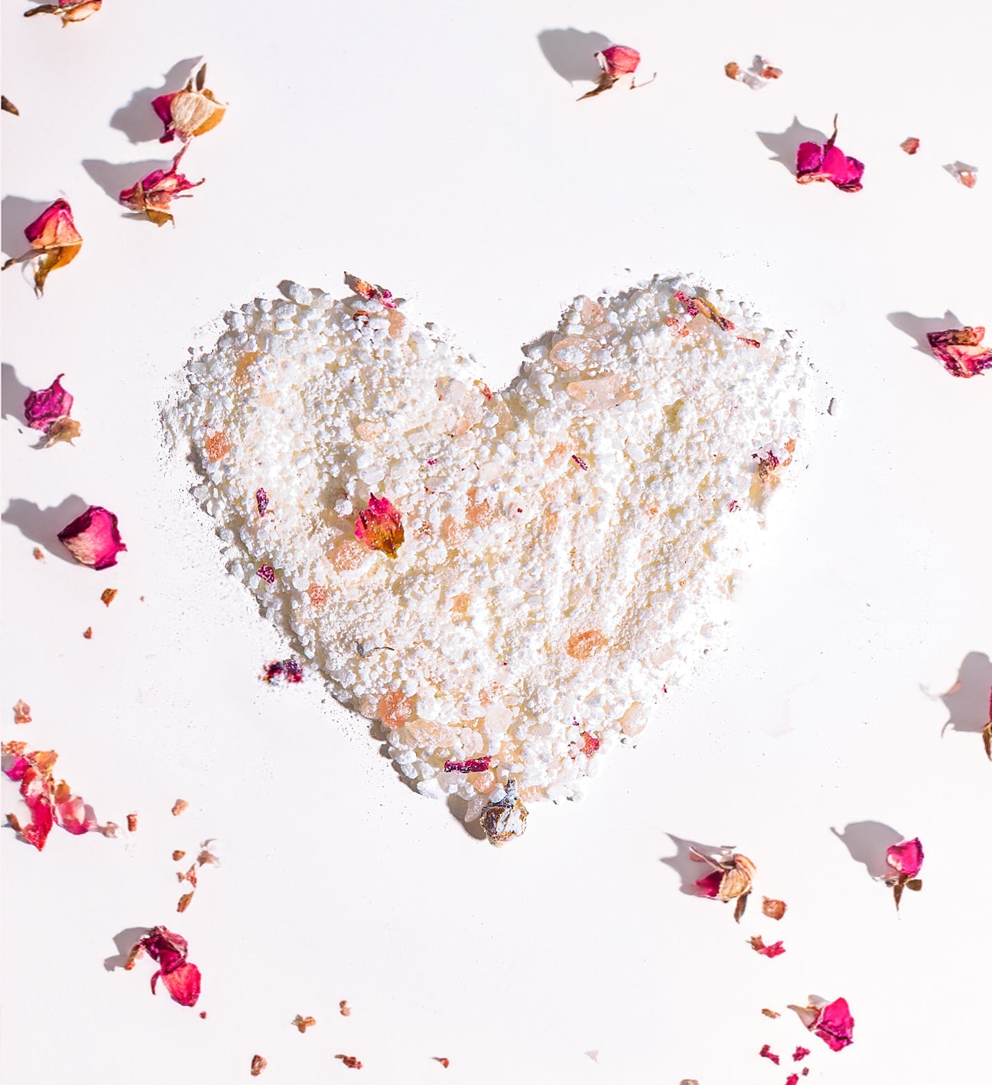 Soothe and Scent Duo rose-scented heart-shaped bath salts