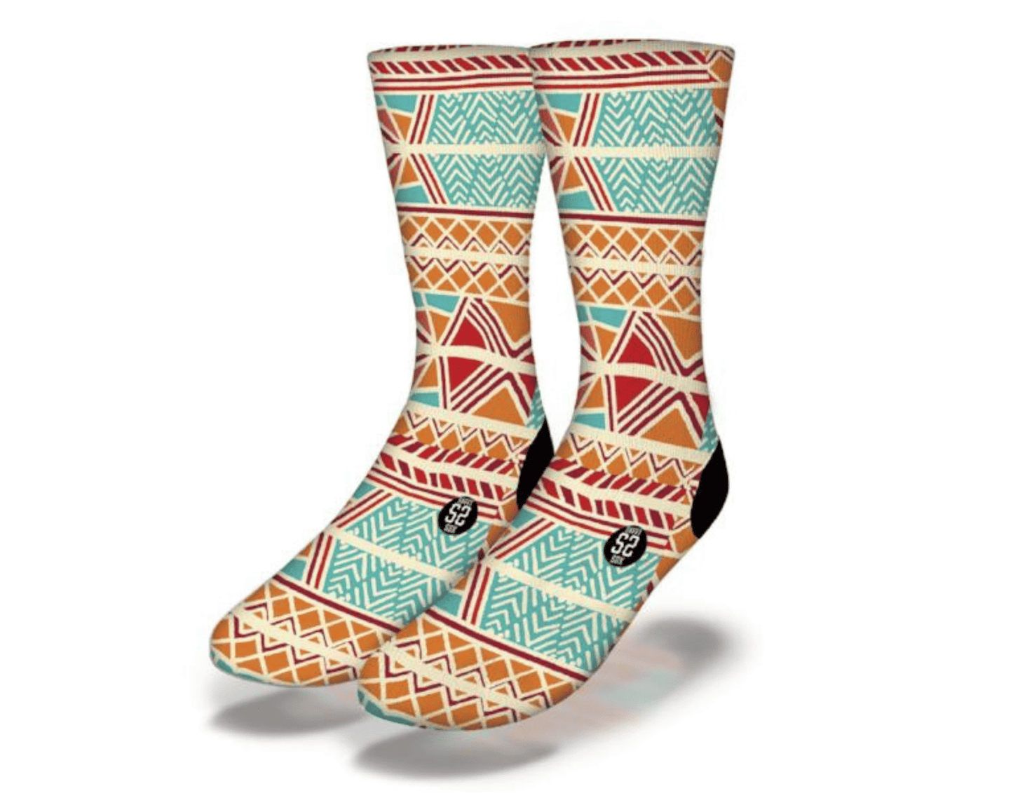 SUNSET FIRE GEOMETRIC African Tribal Pattern Socks - Renee Lane Company