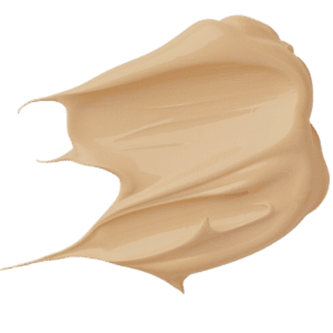 Warm beige liquid foundation swatch with smooth satin finish, one shade