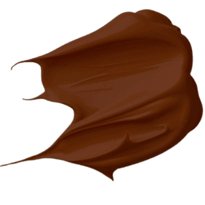 Liquid foundation swatch, dark brown with smooth satin finish