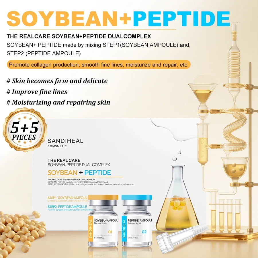10Vials Copper Peptide Hyaluronic Acid Serum CICA B5 Facial Essence Hydration Korean Skin Care Original Sanendi Beauty Products