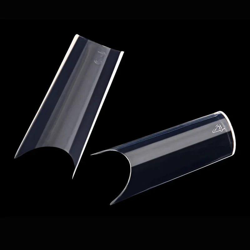 500 Pcs Curved C Fake Nail New Materials Top Quality Full Cover Nails Tips Transparent Gel Para Unha False Nails Beauty Products
