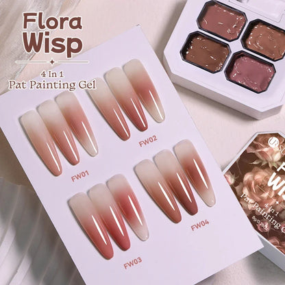 UR SUGAR 4 IN1 Pat Painting Gel Nail 4 Colors Gradient Painting Gel Nail Art Semi Permanent Soak Off UV Nails Used For Gel DIY