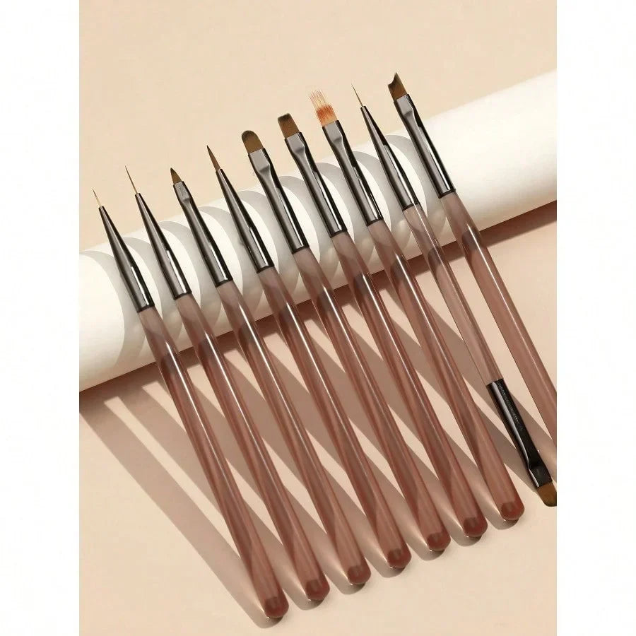 Acrylic Nail Brush Set Acrylic Powder Brush PolyExtension Gel Brush Nail Polish Carving Pen ForWomen Home Solon Diy Nail Art Brushes NailPen,Pinceau Ongle Gel