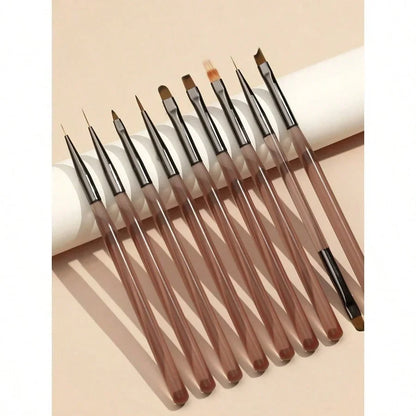 Acrylic Nail Brush Set Acrylic Powder Brush PolyExtension Gel Brush Nail Polish Carving Pen ForWomen Home Solon Diy Nail Art Brushes NailPen,Pinceau Ongle Gel