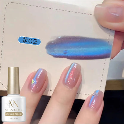 MIANEL Blue Tears Cat Eye Nail Polish Unique Blue Color and Magnetic Powder Create a Dreamy and Romantic Blue Nail Art Effect