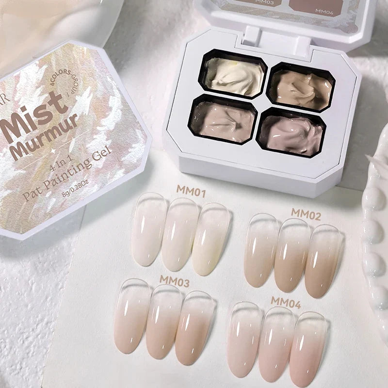 UR SUGAR 4 IN1 Pat Painting Gel Nail 4 Colors Gradient Painting Gel Nail Art Semi Permanent Soak Off UV Nails Used For Gel DIY