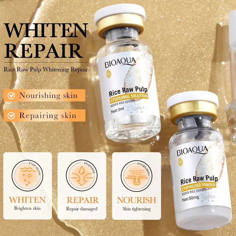 Bioaoua Rice Puree Freeze-Dried Powder, Penetrates and Nourishes, Repairs Damaged Skin Texture, Rebuilds Skin Barrier, Whitens and Brightens Skin Tone, Increases Skin Elasticity, a Product Specifically for Beauty Salons, Can Also Be Used at Home for Be...