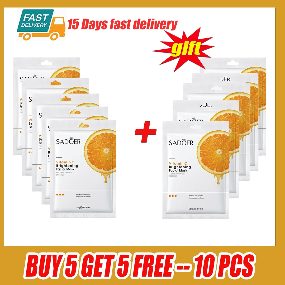 Vitamin C Facial Mask Remove Blackheads Shrink Pores Brightening Skin Soothing Moisturizing Korean Beauty Skincare Products